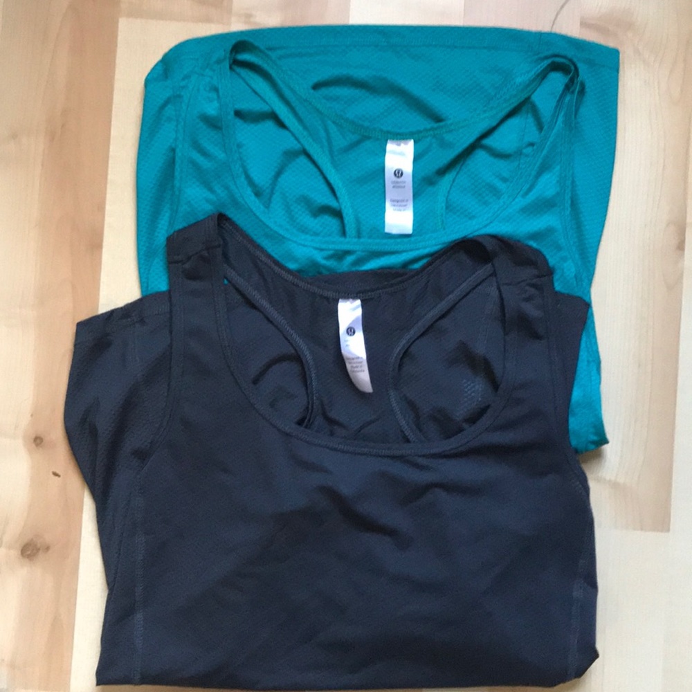 Two Lululemon Mesh Tanks
